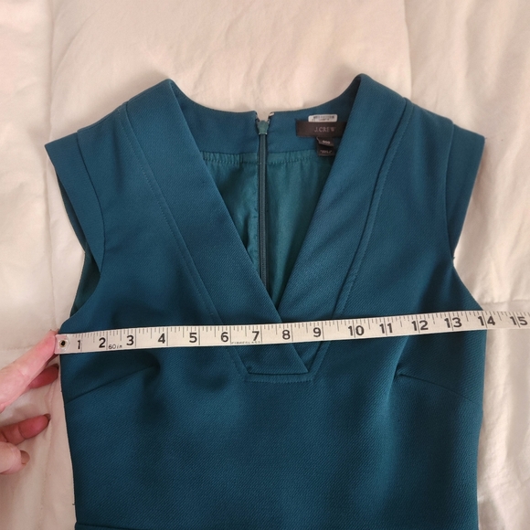 J. Crew Dress Teal Green Size 000 Sheath Dress Dark Teal Green - Picture 6 of 8